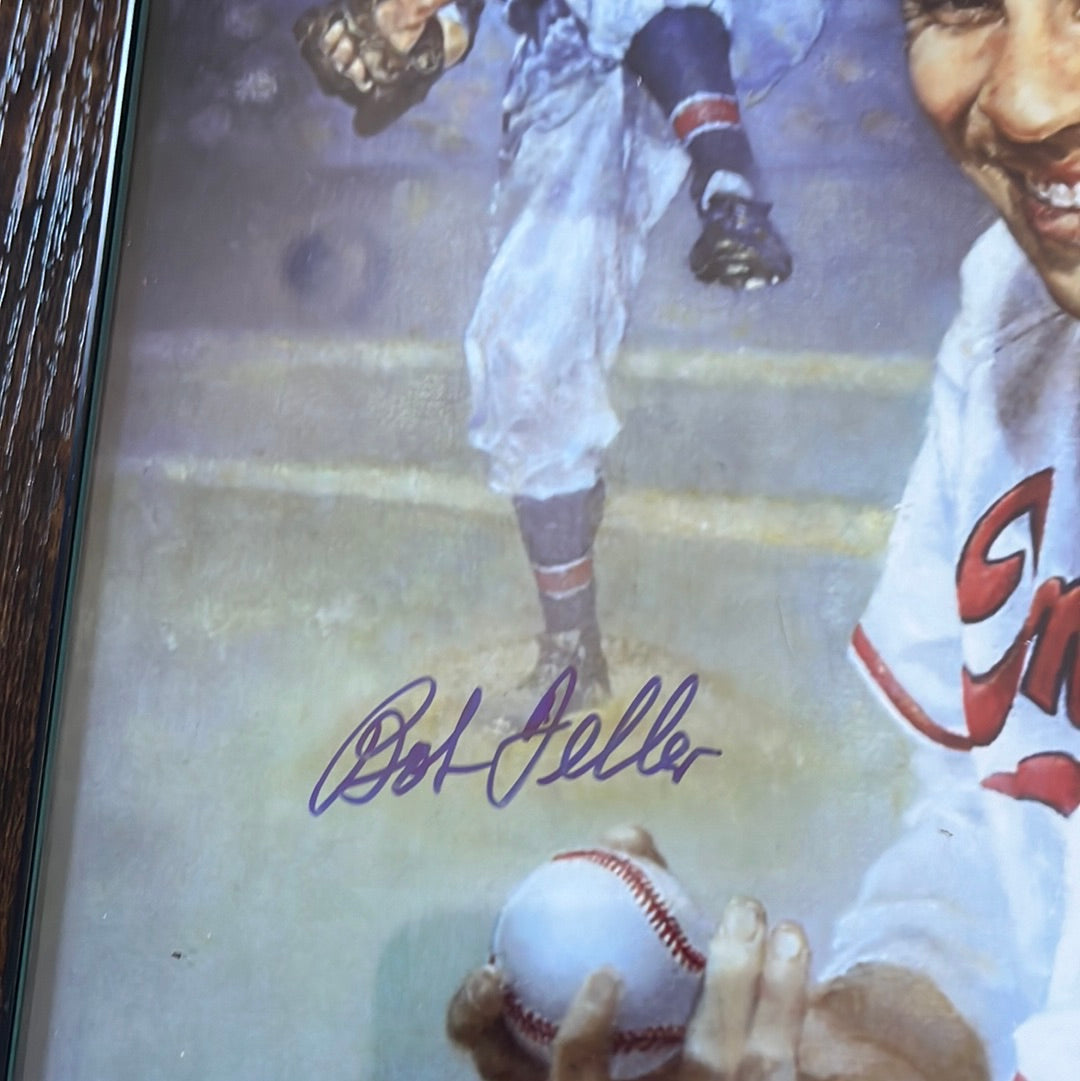 8 x 10” drawing signed by Bob Feller