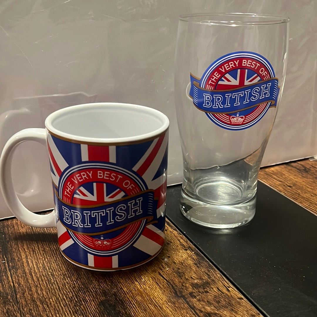 The very best of British mug and pint glass