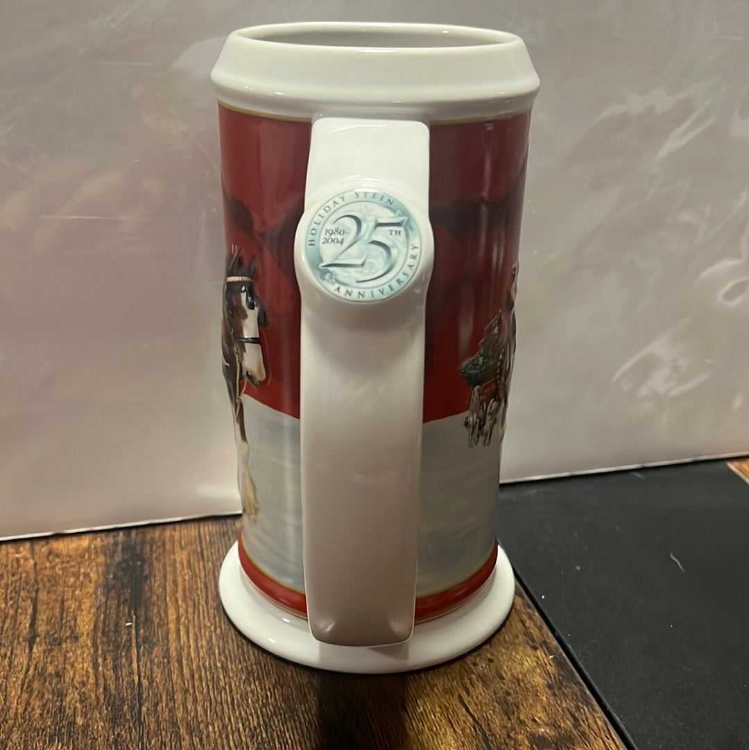 2004 Budweiser 25th anniversary holiday Stein