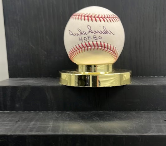 Duke Snider signed baseball from Lou Brocks personal collections