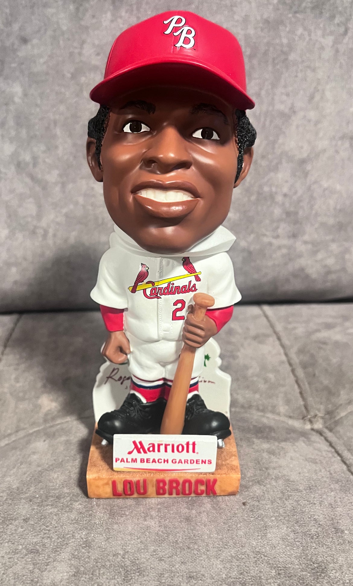 Lou Brock rare Palm Beach  bobble head from Lou Brocks personal collection