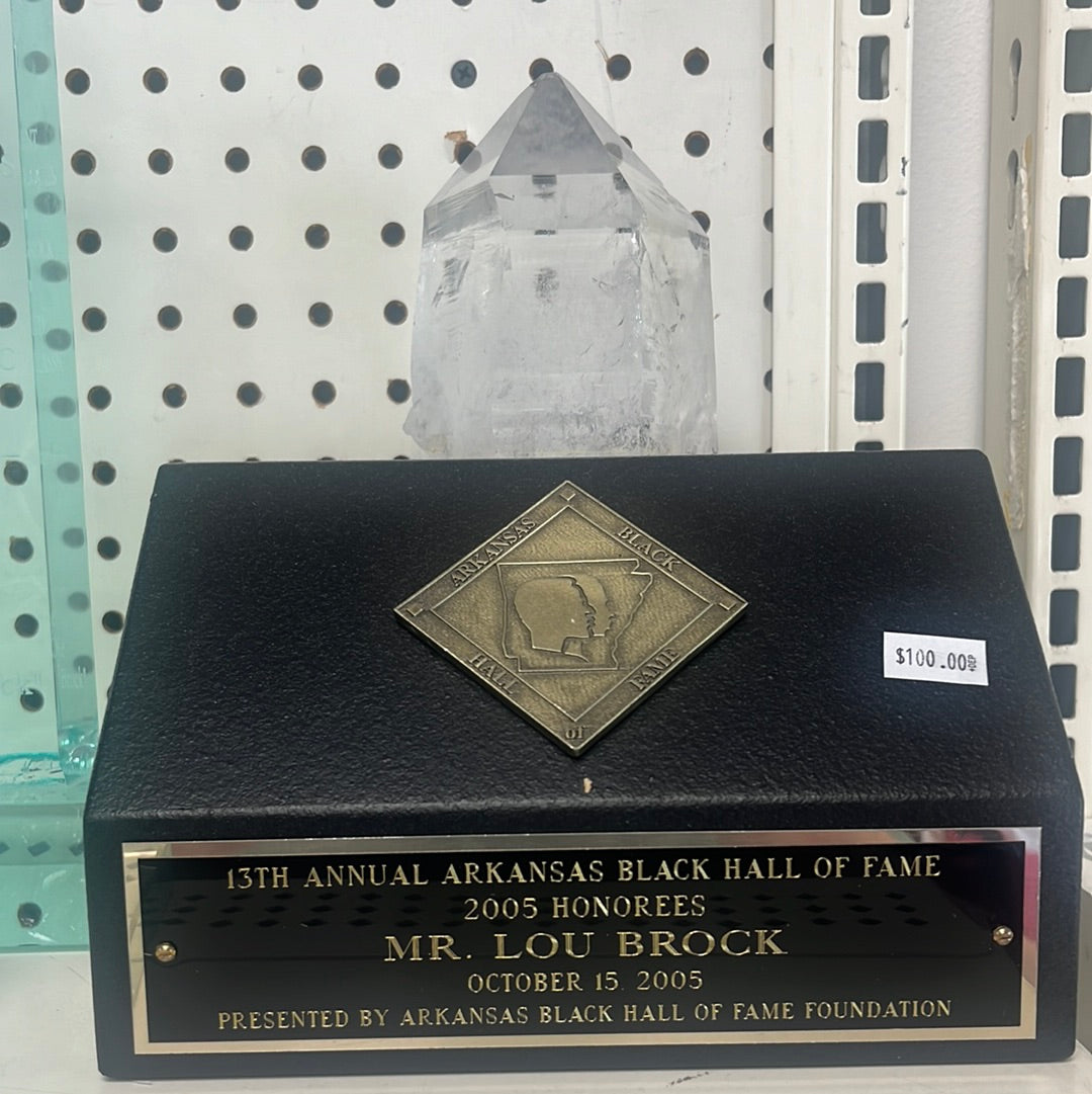 Lou Brock's  black Hall of Fame 2005 honoree award