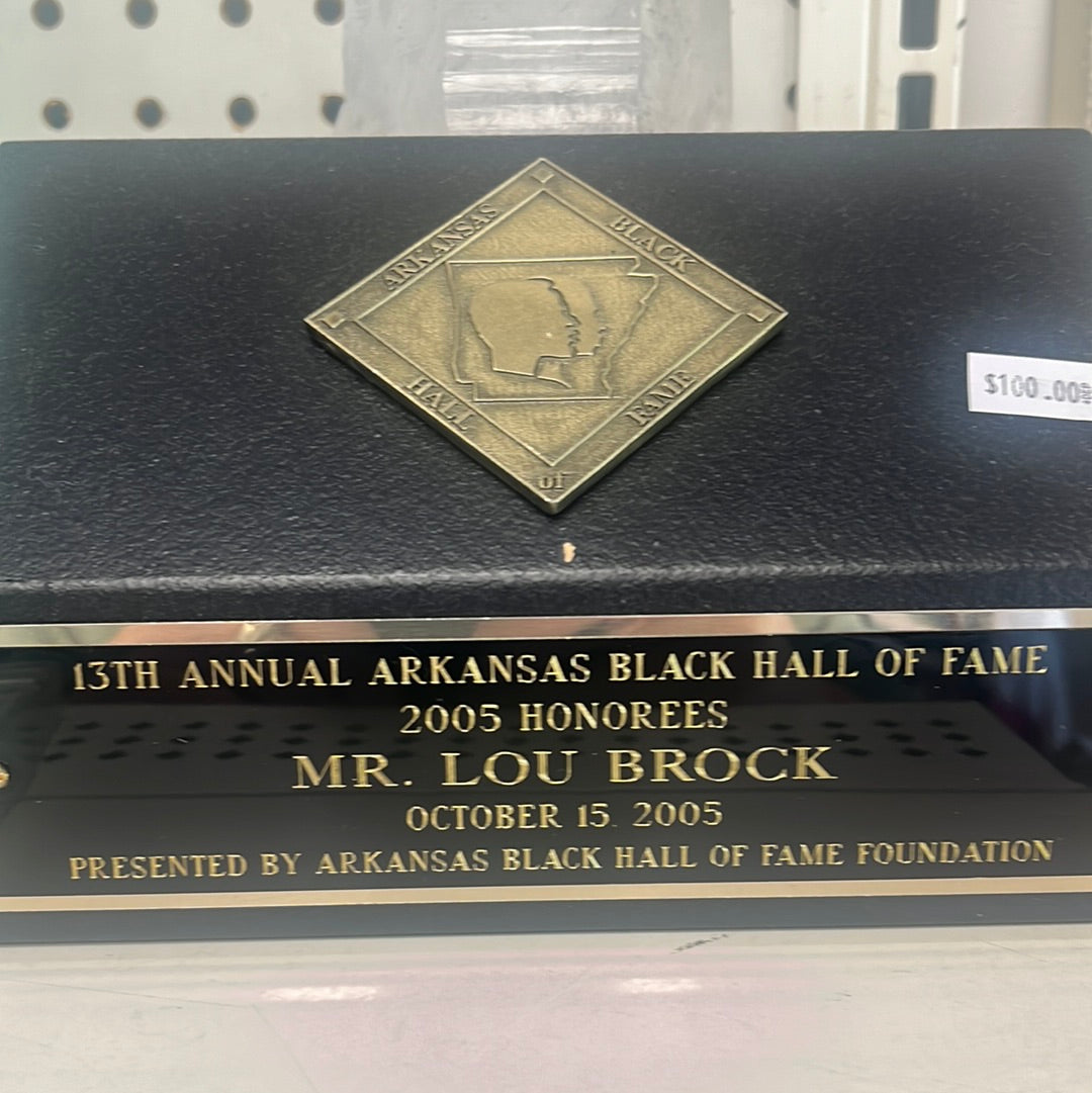 Lou Brock's  black Hall of Fame 2005 honoree award