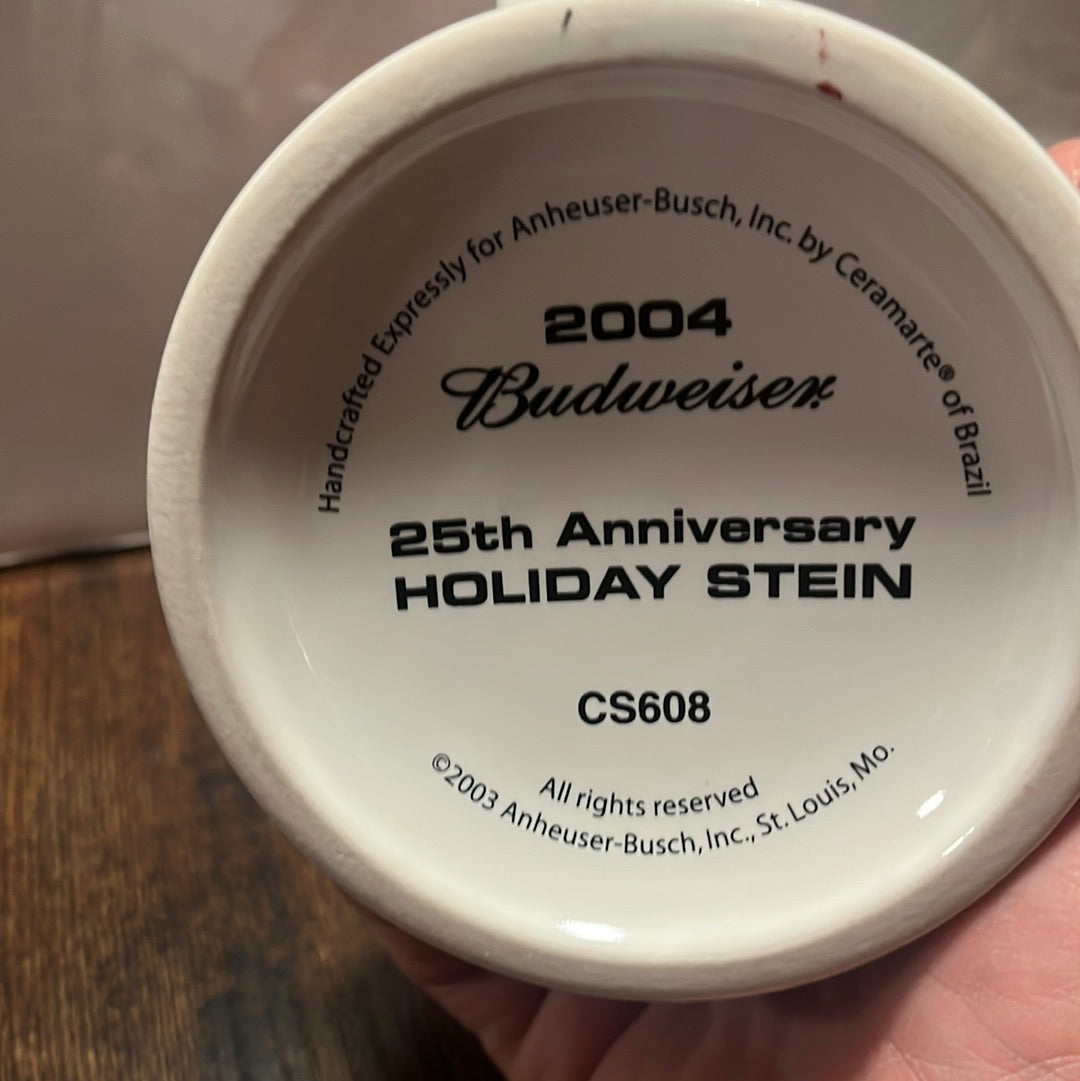 2004 Budweiser 25th anniversary holiday Stein