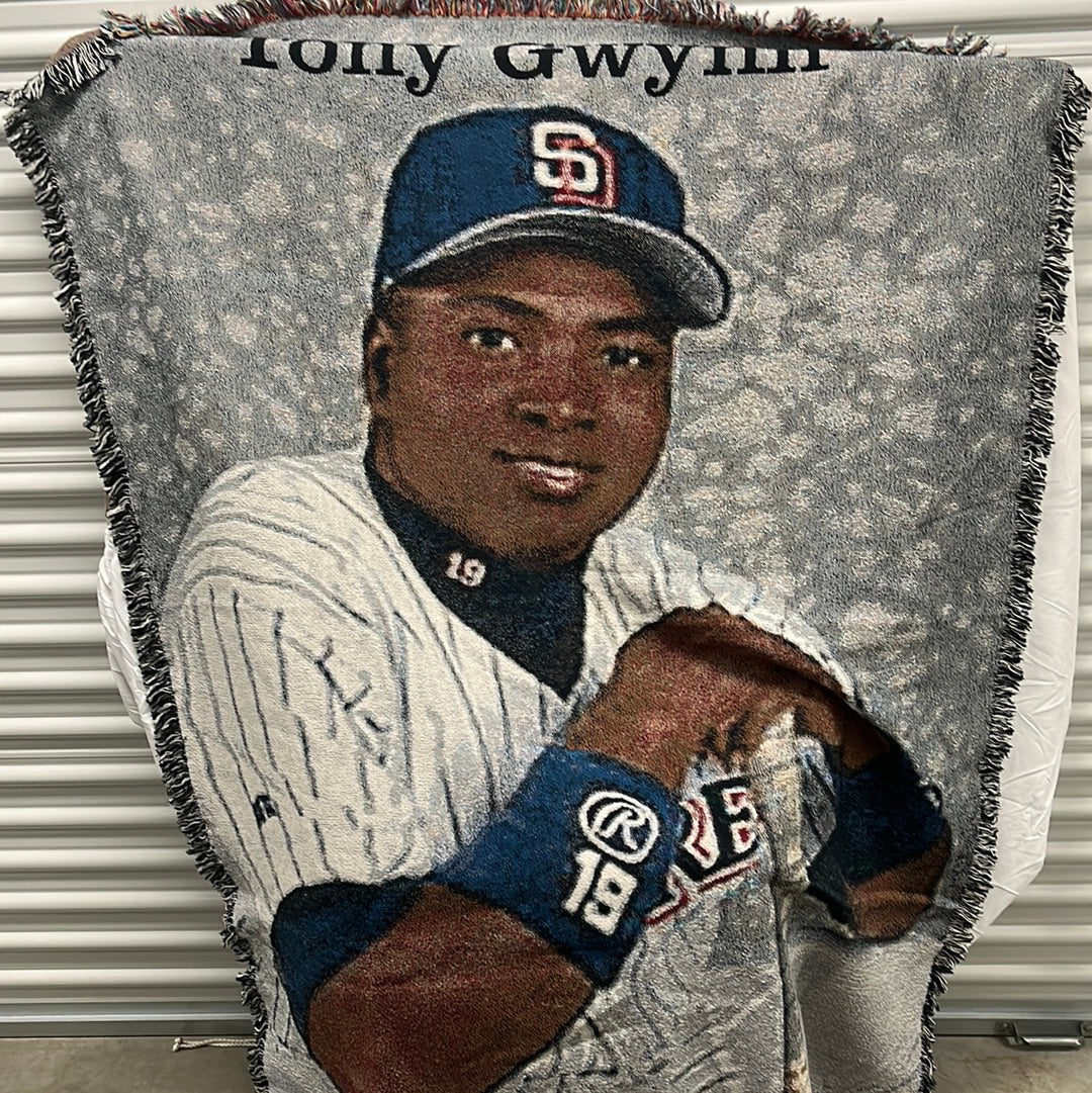 52 x 60“ throw of Tony Gwynn designed by Lou Brock from Lou Brock’s personal collection