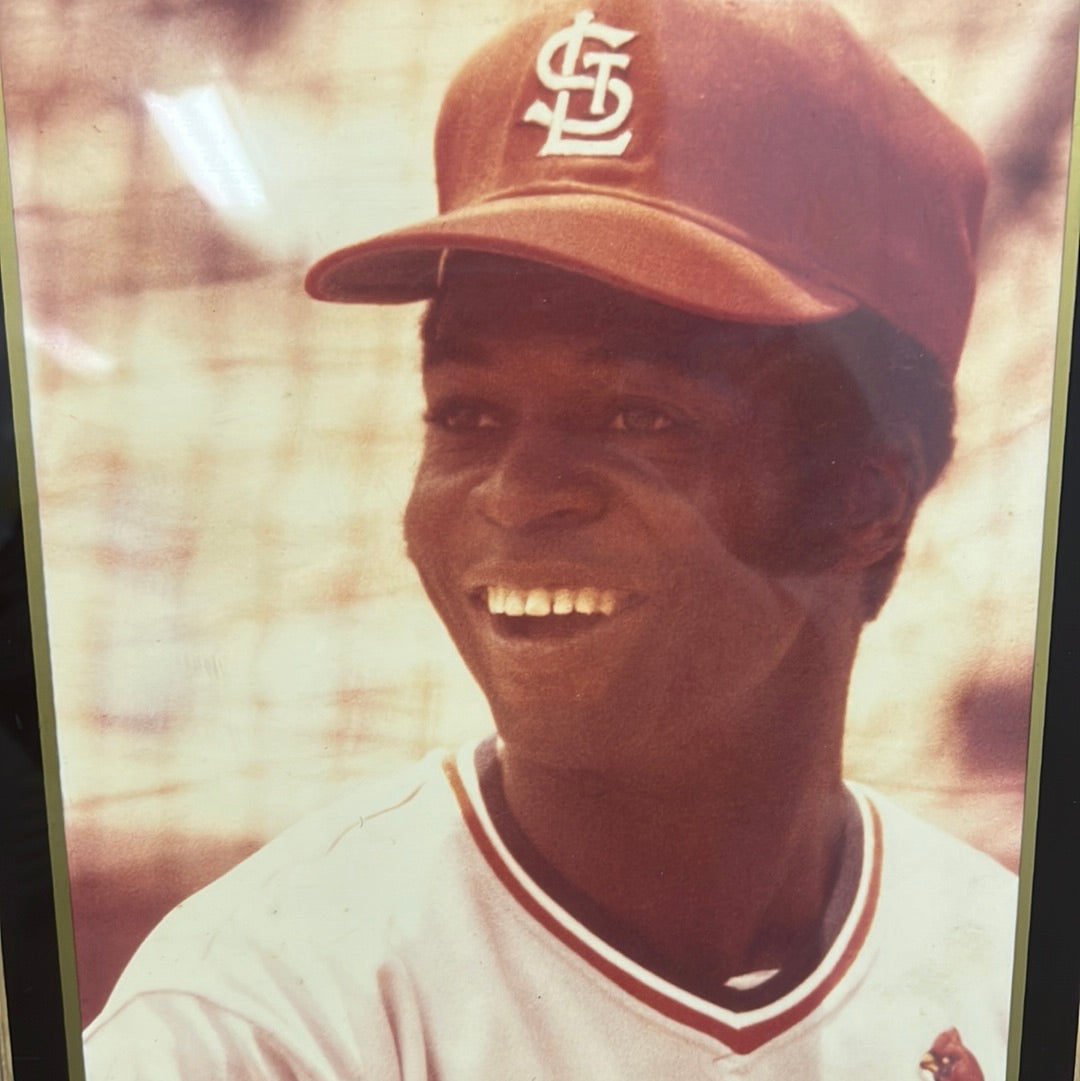 Framed 8 x 10 picture of Lou Brock