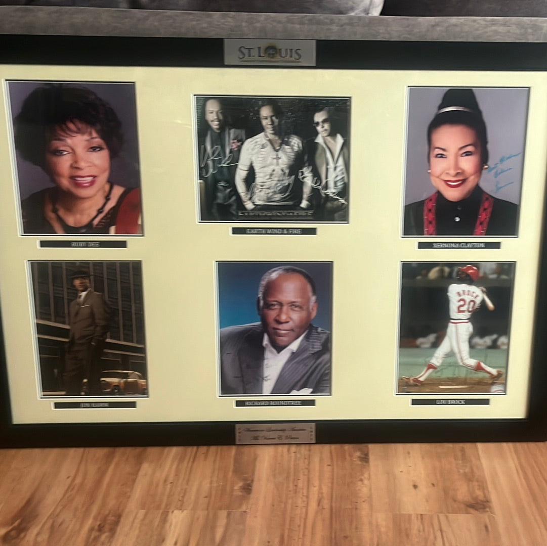 27 x 39” signed by Lou Brock, Richard Rountree, John Hamm and Ruby Dee presented to Valerie Patton