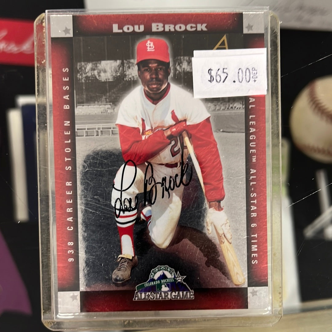 1988 All-Star fan fest pinnacle  Lou Brock signed card Number 2 out of set a five