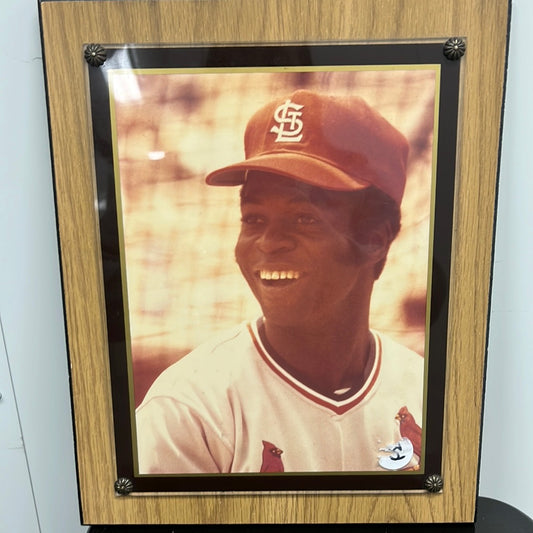 Framed 8 x 10 picture of Lou Brock