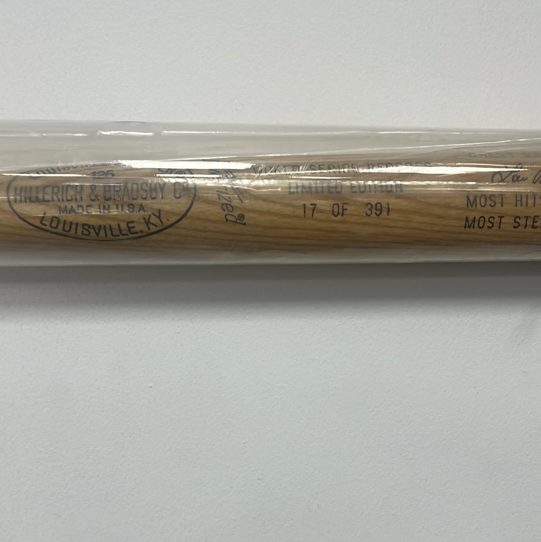 Lou Brock signed Louisville slugger World Series records, limited edition