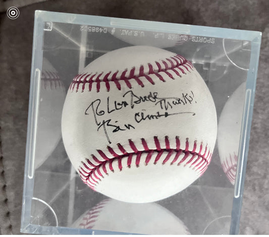 One of a kind! Bill Clinton signed baseball...to Lou Brock.... personally !!