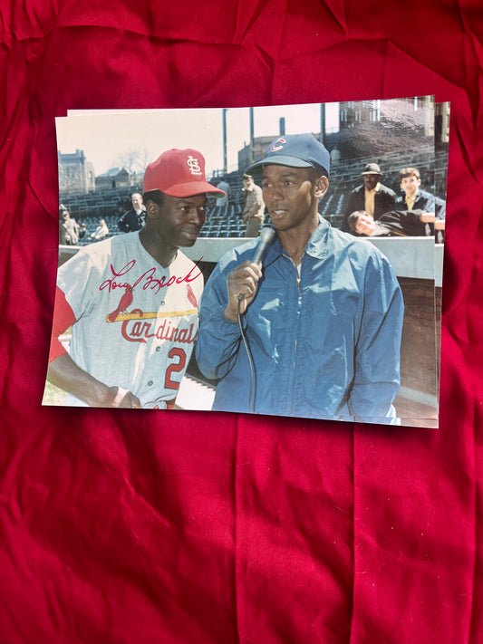 8x10 inch photo signed by Lou Brock