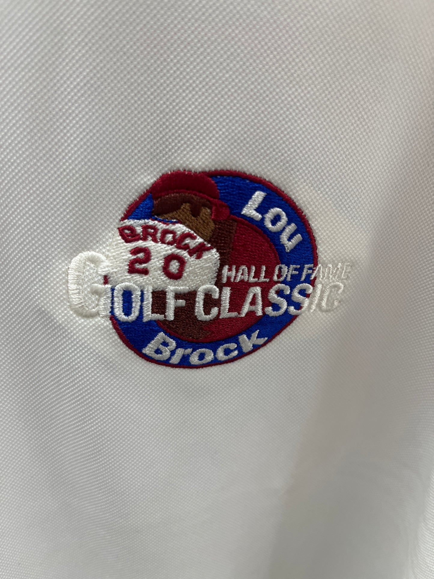 White Men’s Lou Brock Hall of Fame golf classic shirt size large