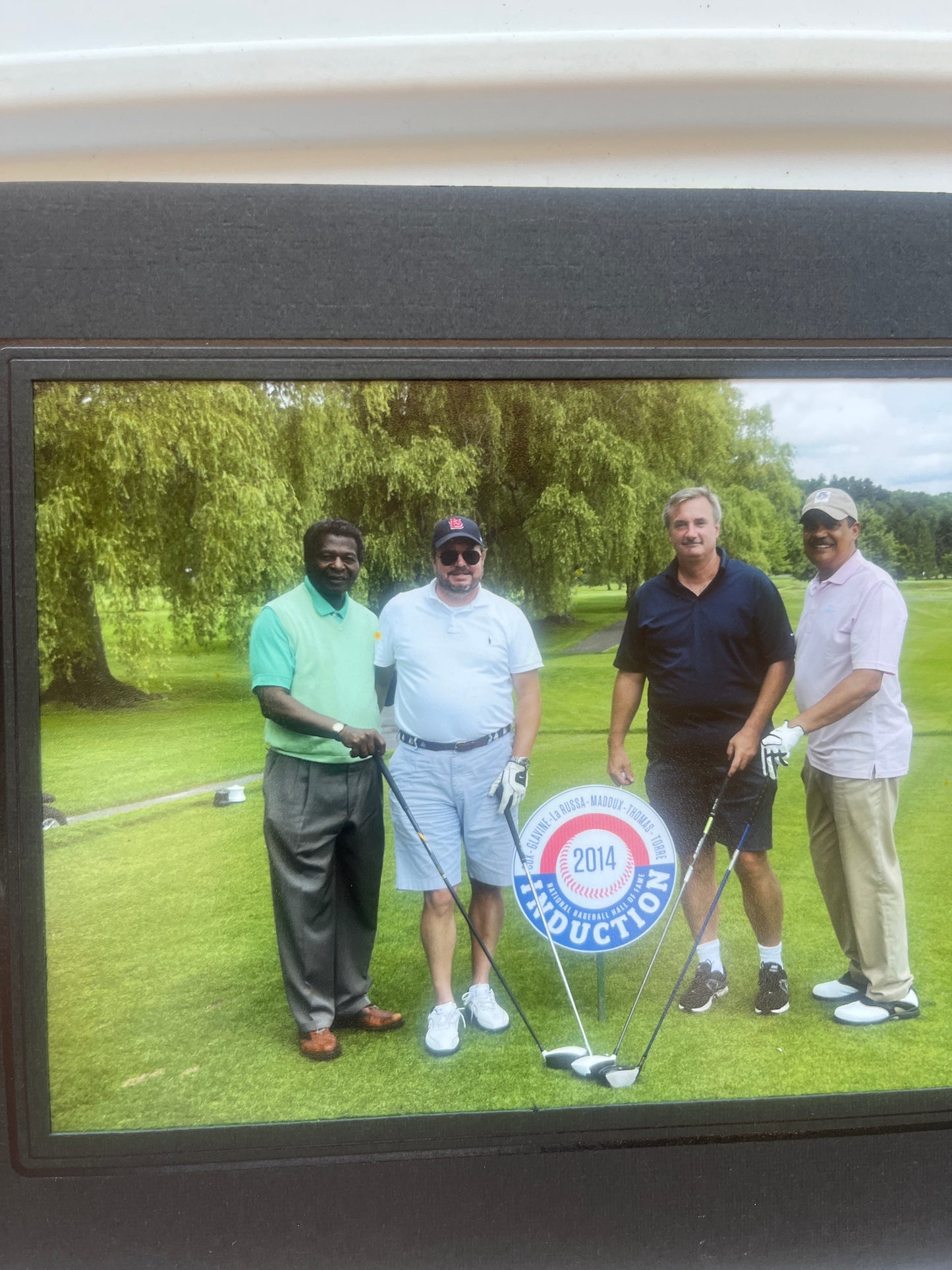 5 x 8 picture featuring Lou Brock from the national baseball Hall of Fame 2014 induction