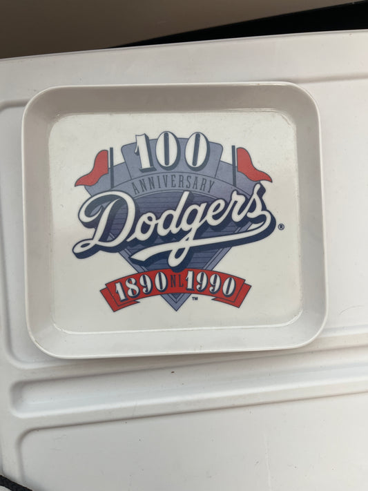 8 x 8 100tg anniversary Dodgers plastic commemorative  plate