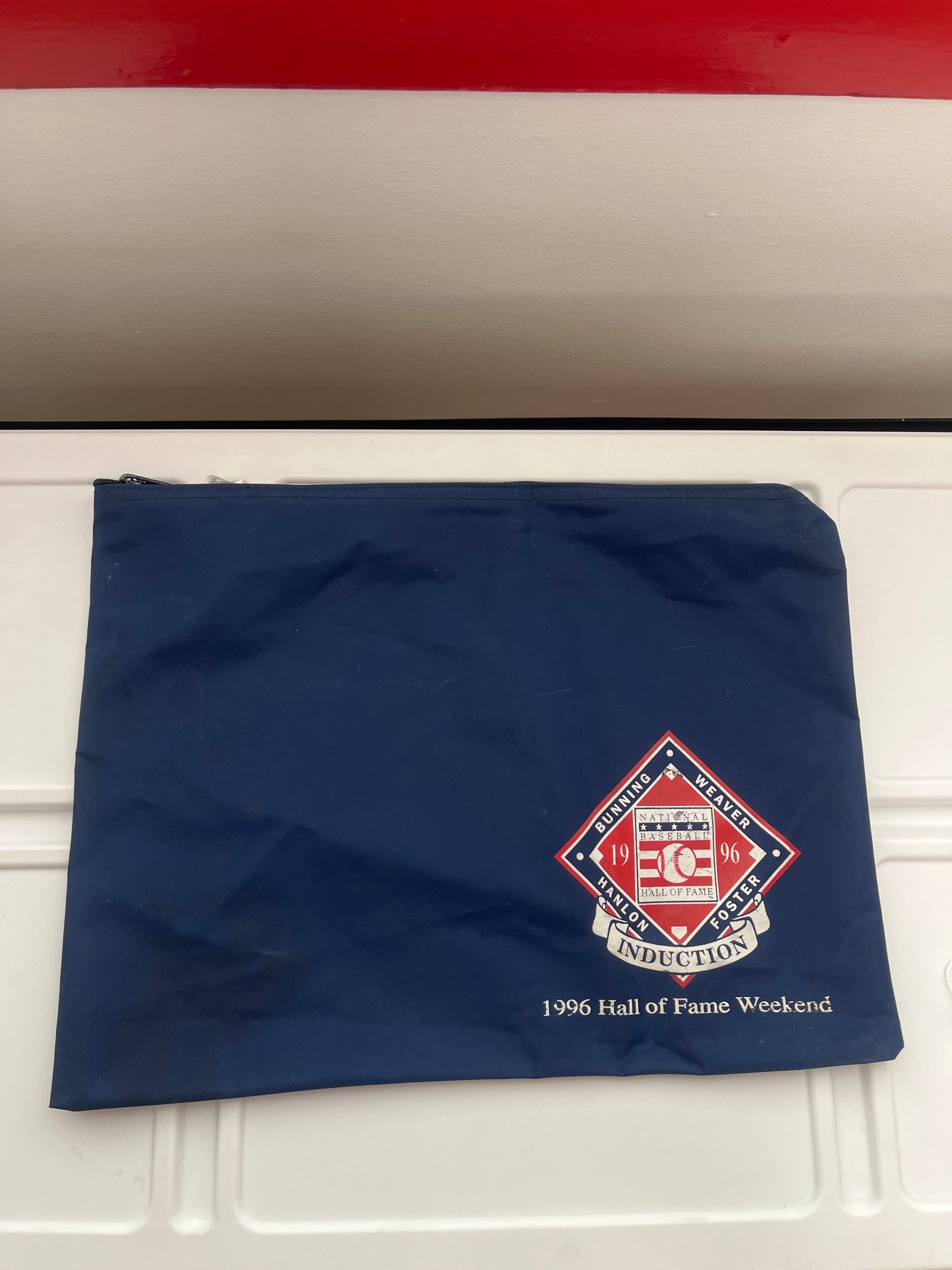 1996 national baseball Hall of Fame canvas zip bag 12 x 14