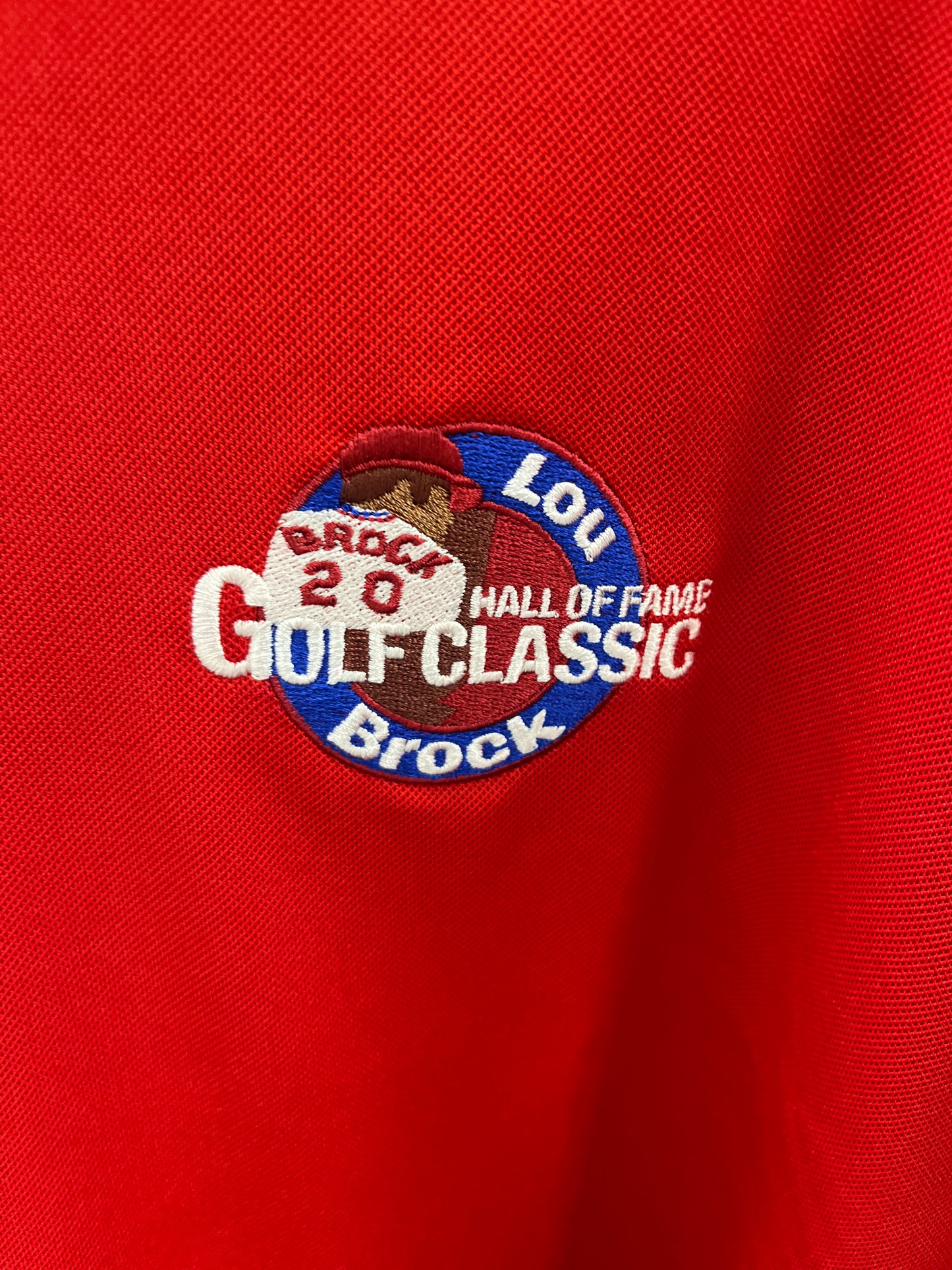 Read Lou Brock Hall of Fame golf classic shirt size extra large