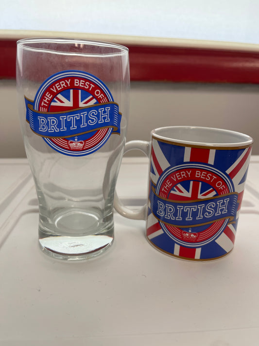 The very best of British glass cup and coffee cup