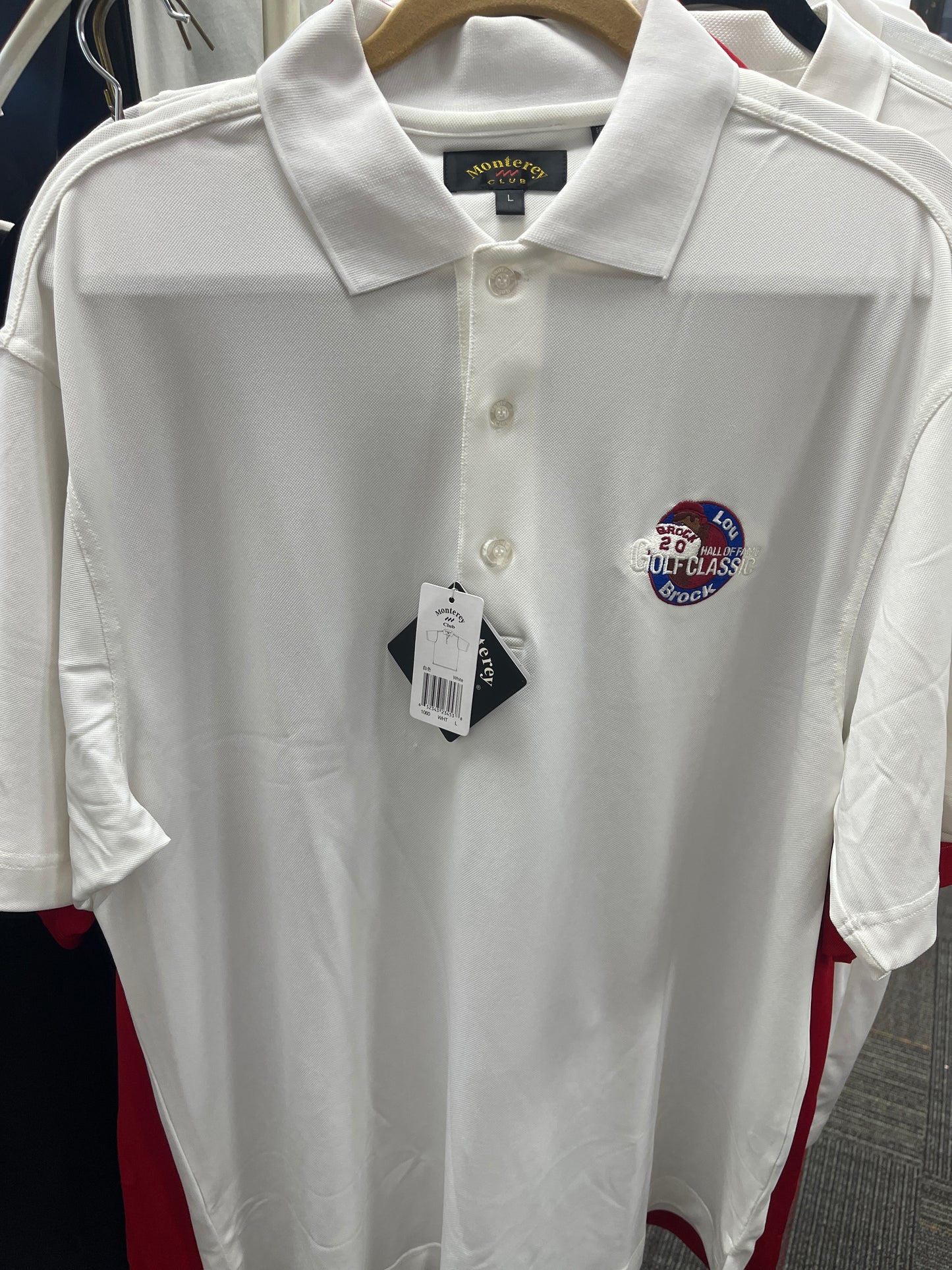 White Men’s Lou Brock Hall of Fame golf classic shirt size large