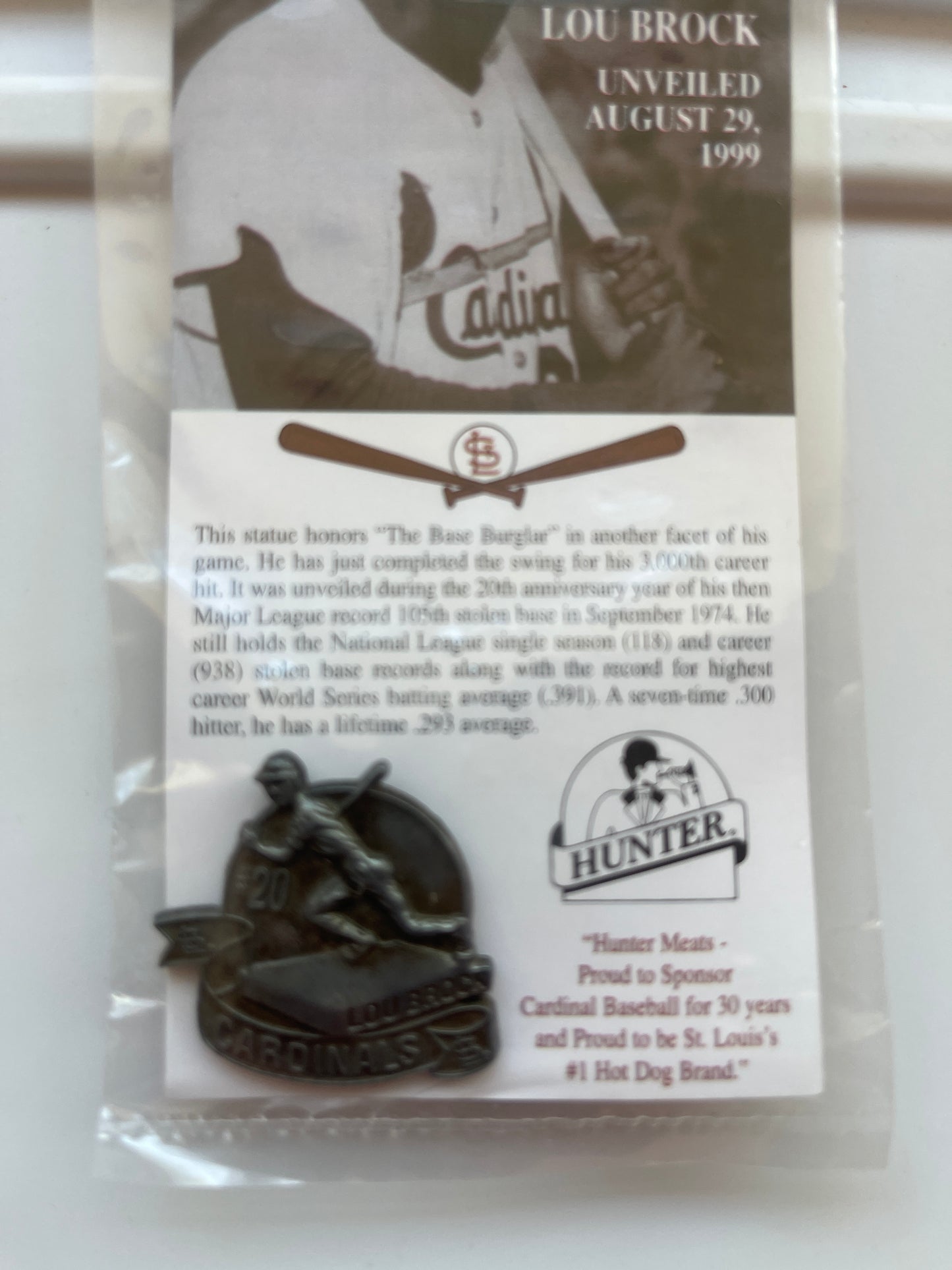 Lou Brock unveiled commemorative pin