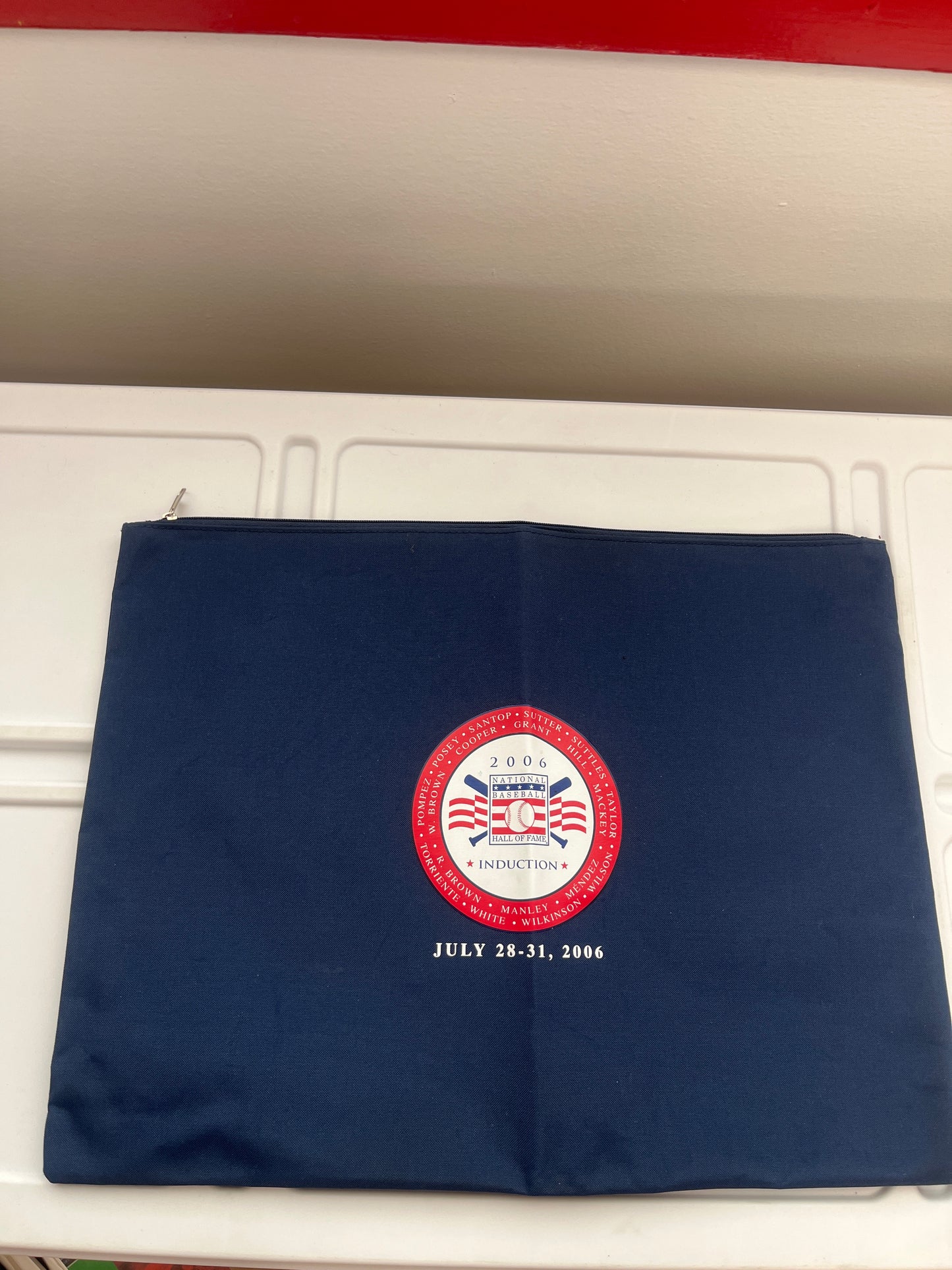 2006 national Hall of Fame induction weekend 12 x 14 canvas zip up bag