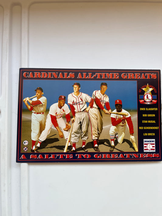 Cardinals all-time greats a salute to greatness national baseball Hall of Fame postcard