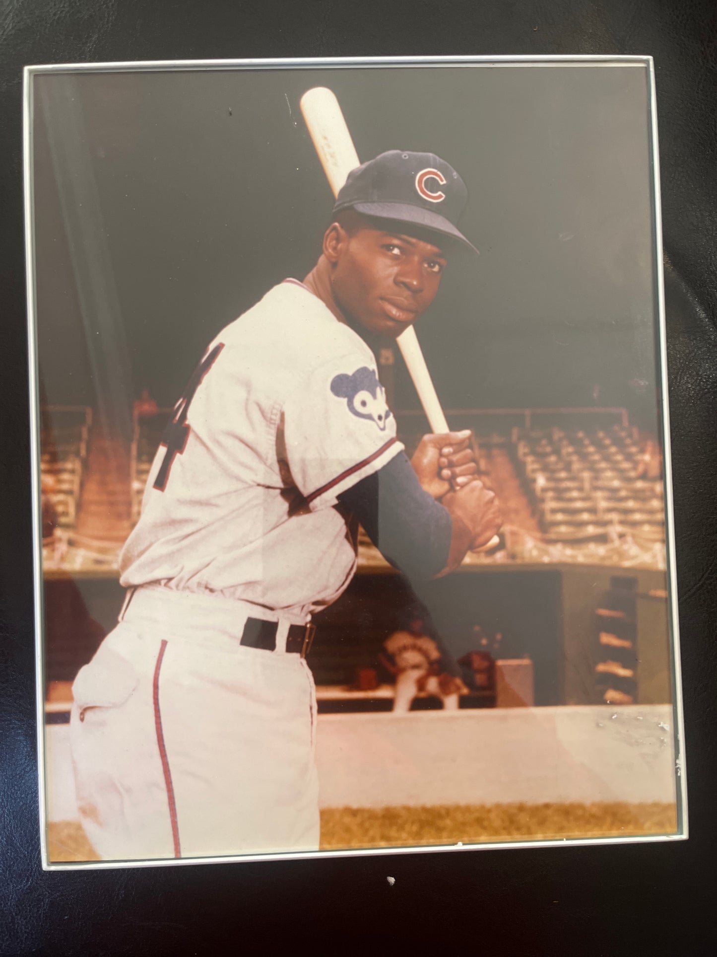 Framed 8 x 10 photo of Lou Brock as a cub