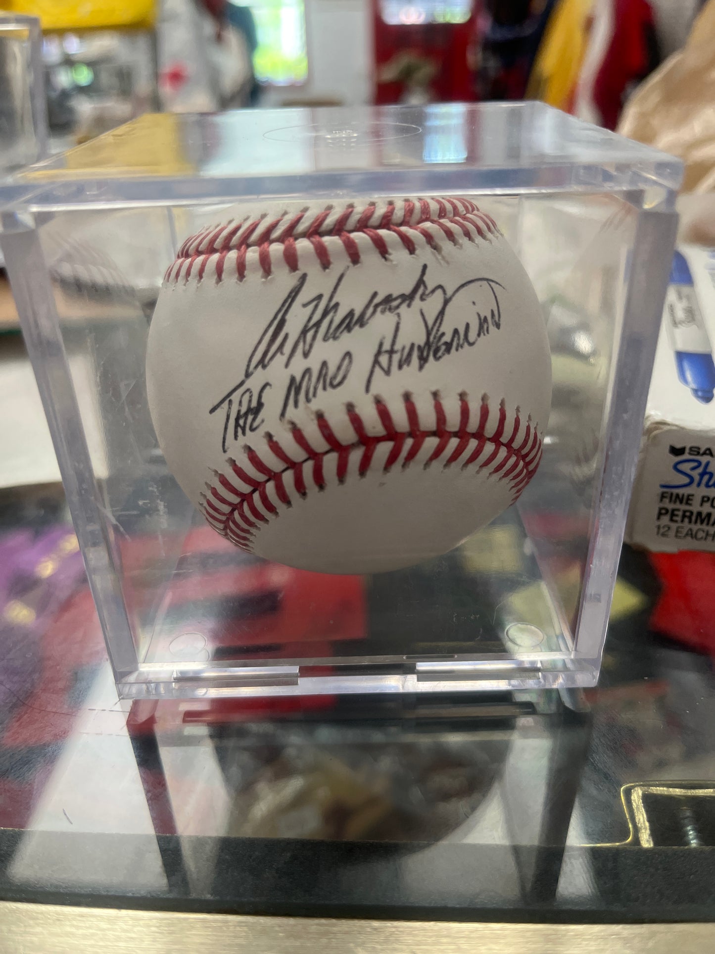 Al Hrabosky signed ball with the mad Hungarian inscription