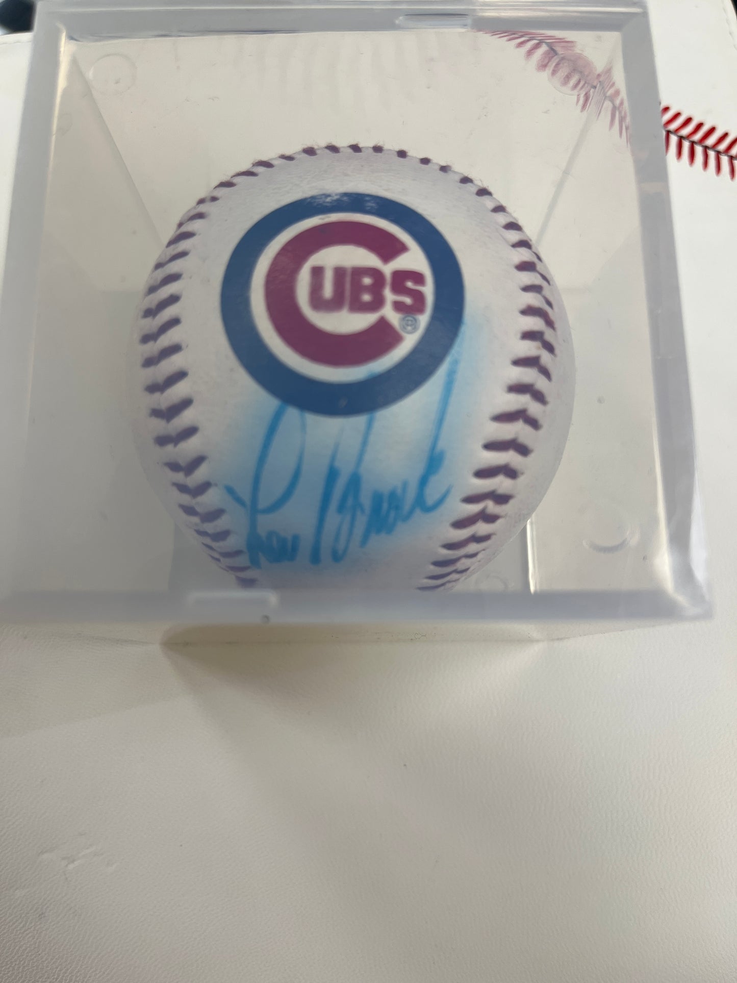 Lou Brock signed cubs ball