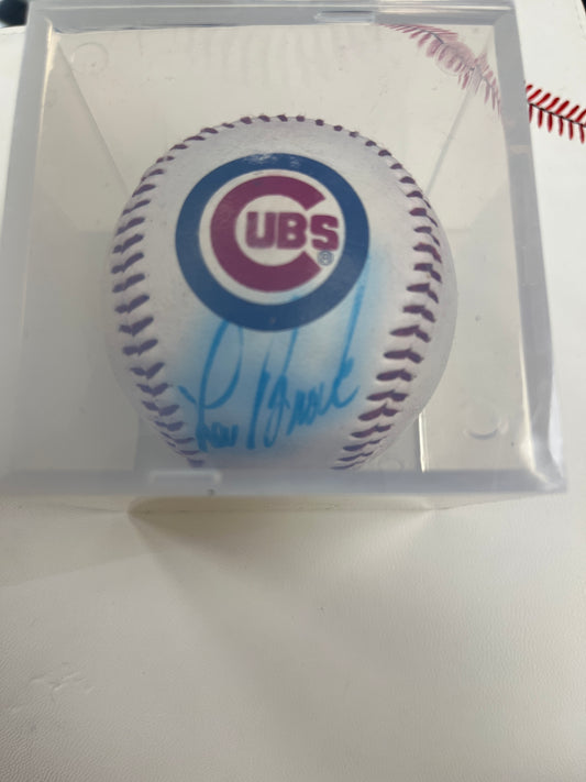 Lou Brock signed cubs ball